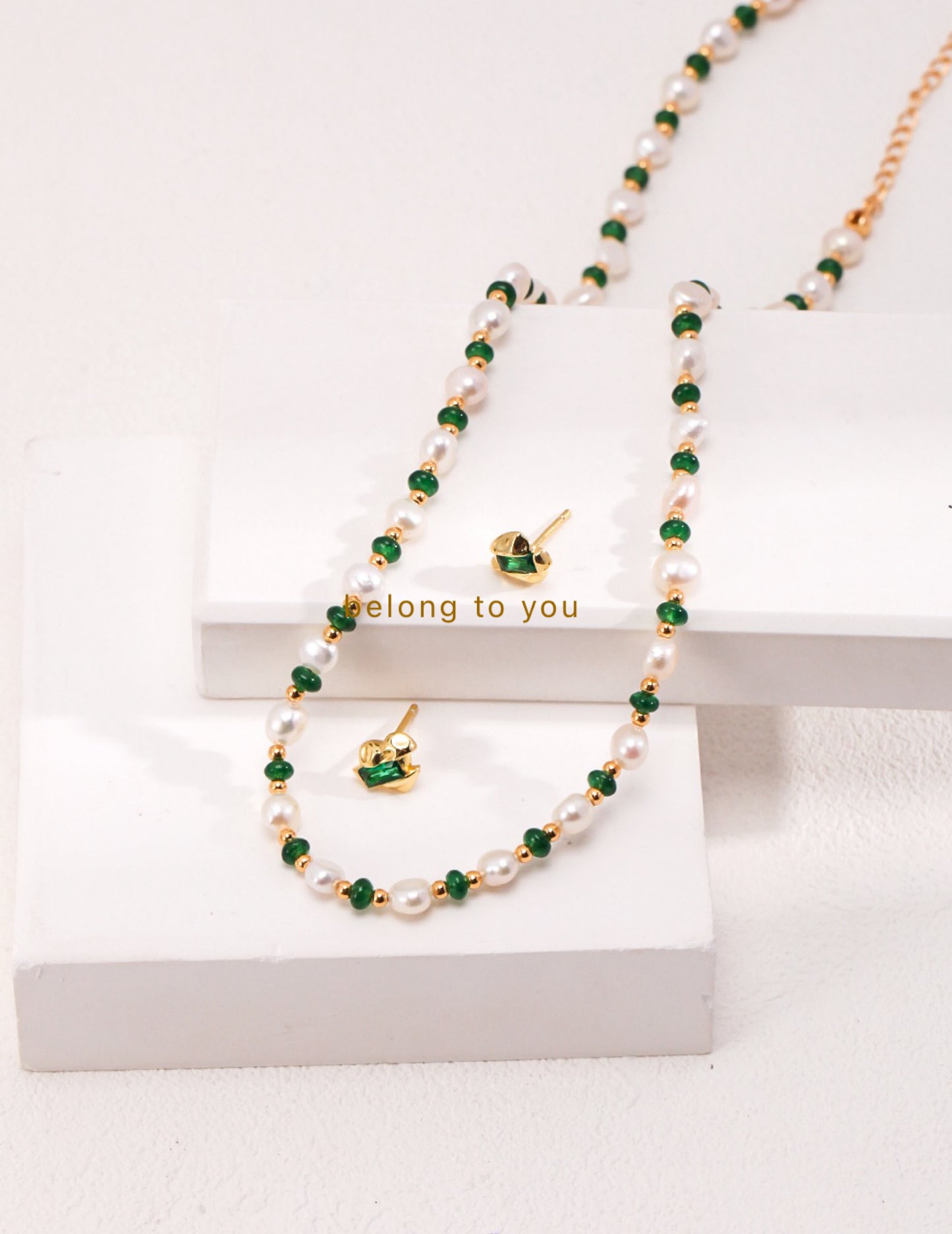 Green Glow Pearl Necklace