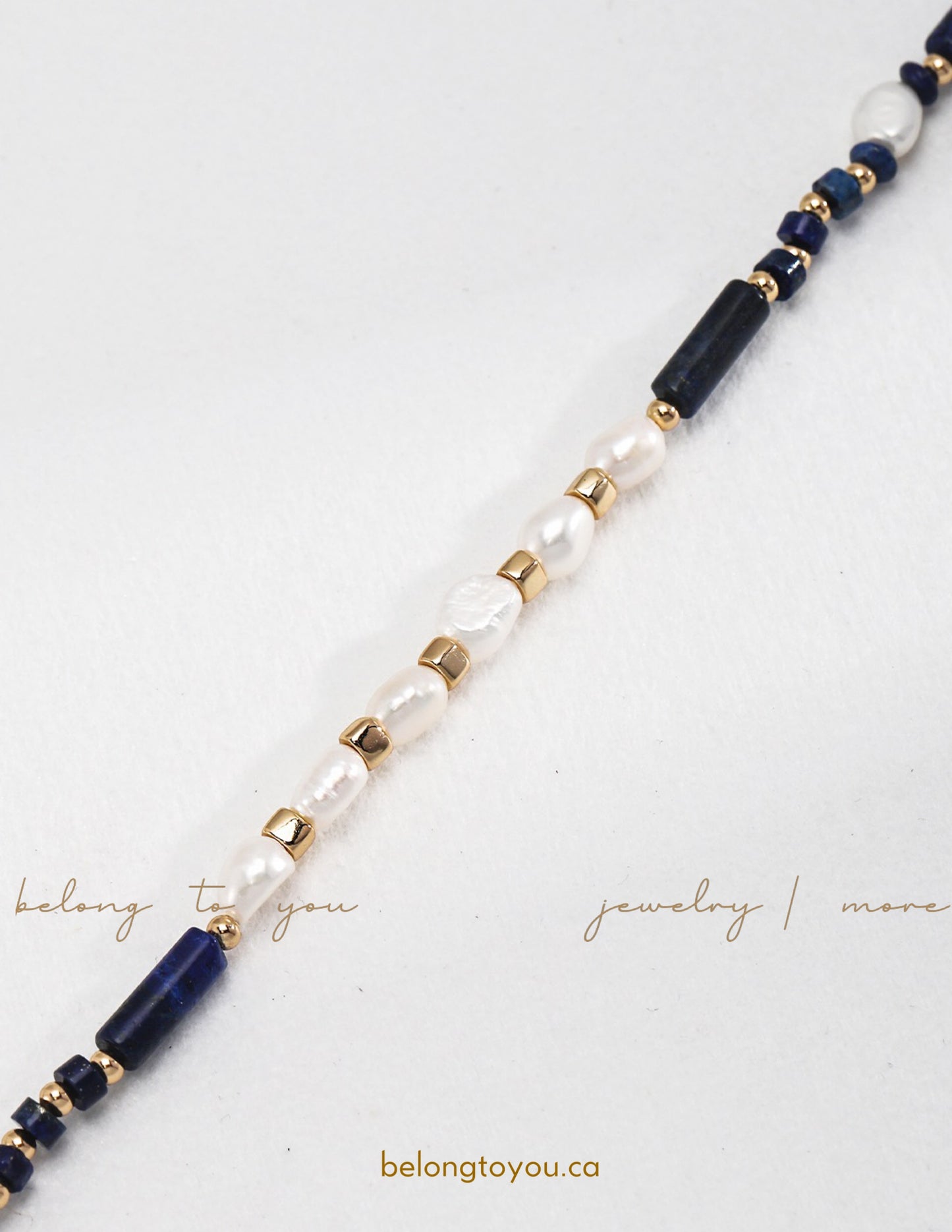 Vintage Pearl and Lapis Lazuli Necklace