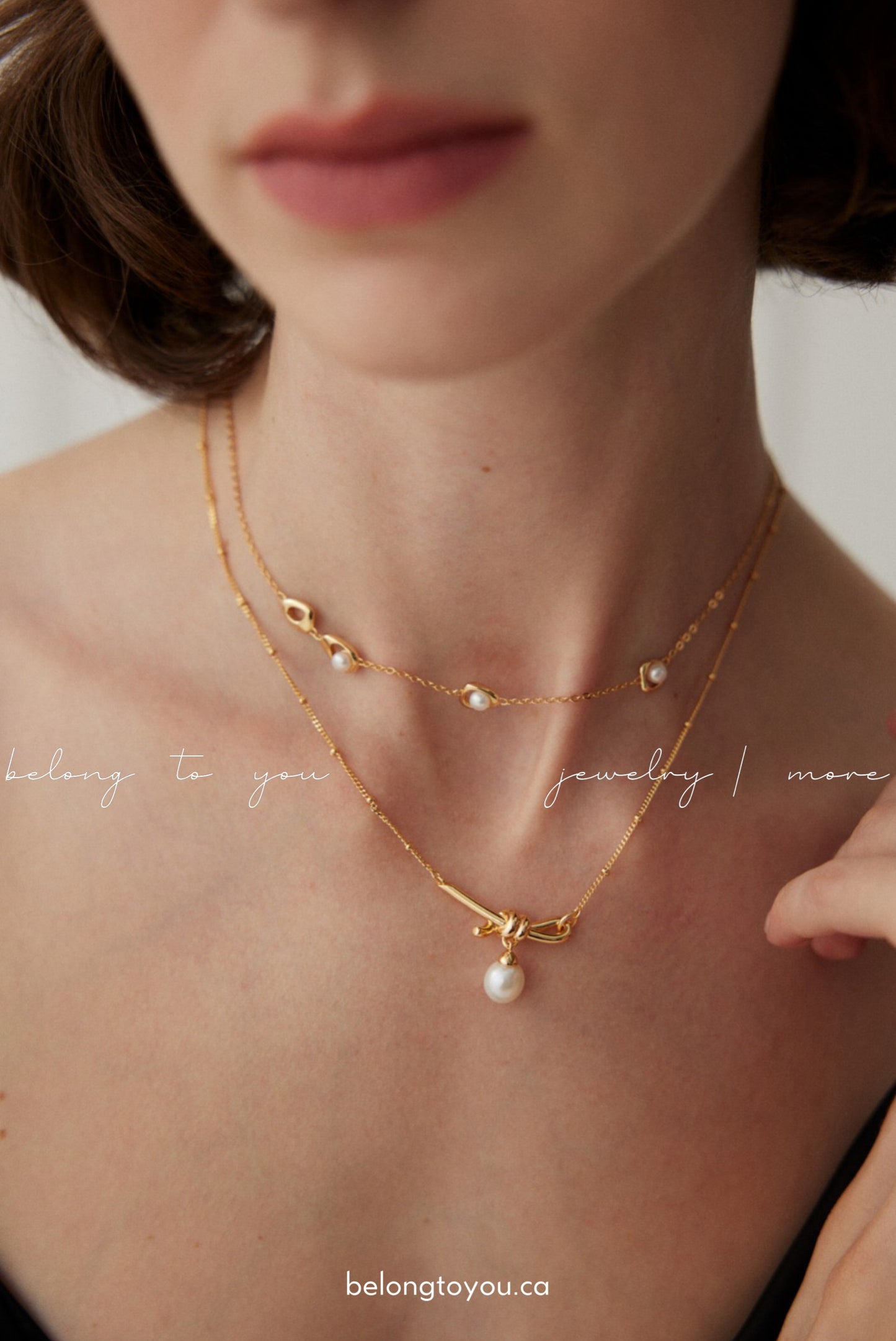 "Knotted Pearl Necklace