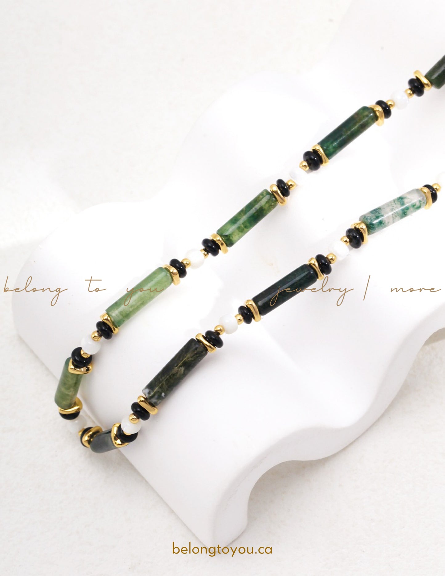 Graceful Ocean Grass Agate Pearl Necklace