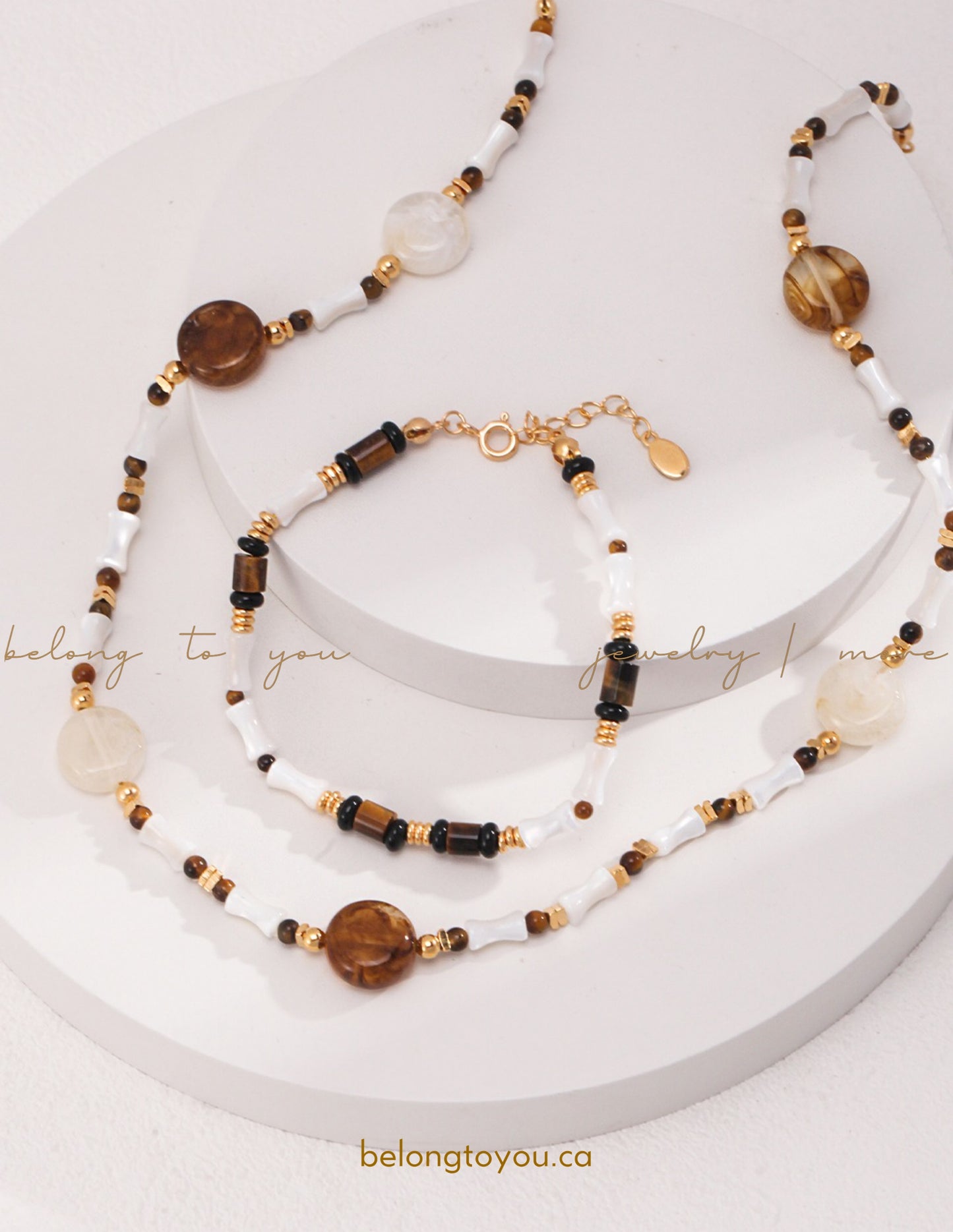 Elegant Tiger's Eye Pearl Necklace