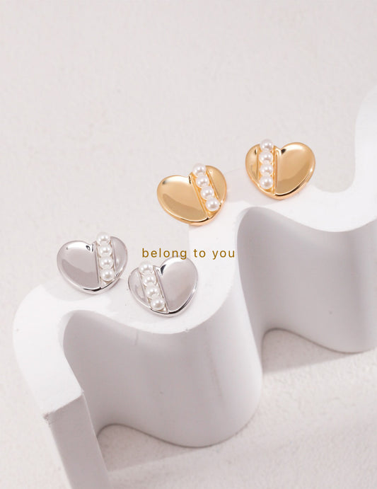 Heart Pearl Earrings