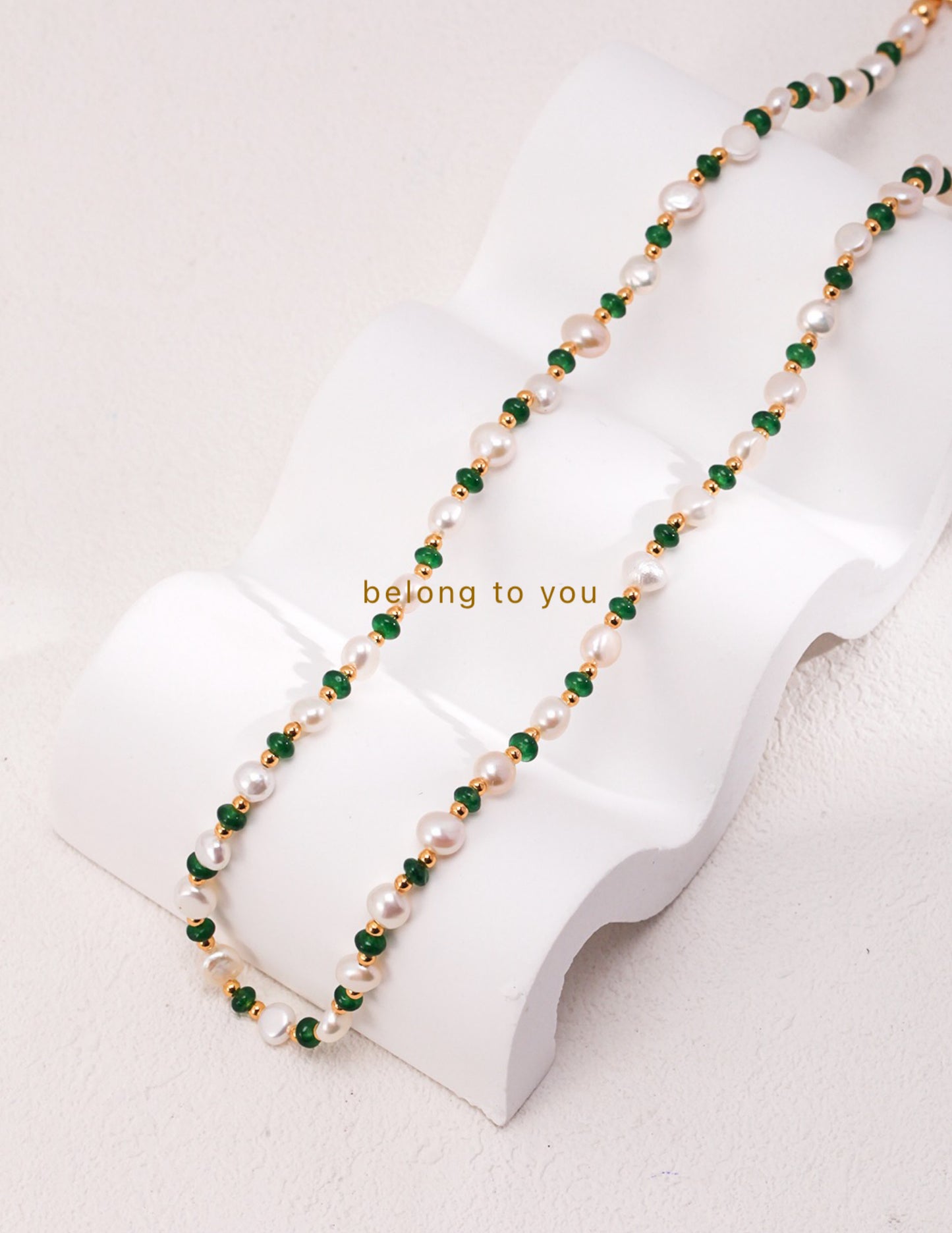 Green Glow Pearl Necklace