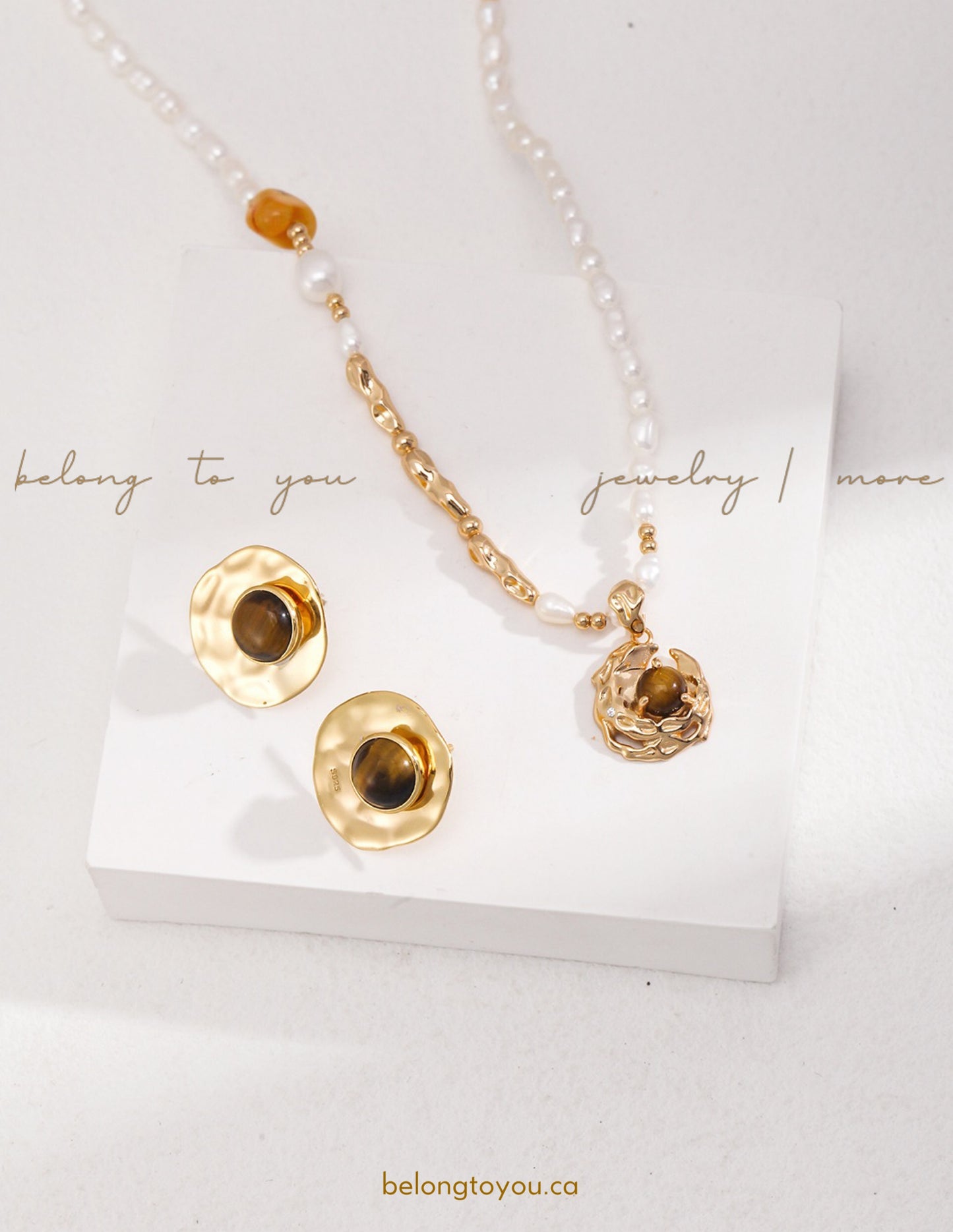 Tiger Eye Pearl Necklace