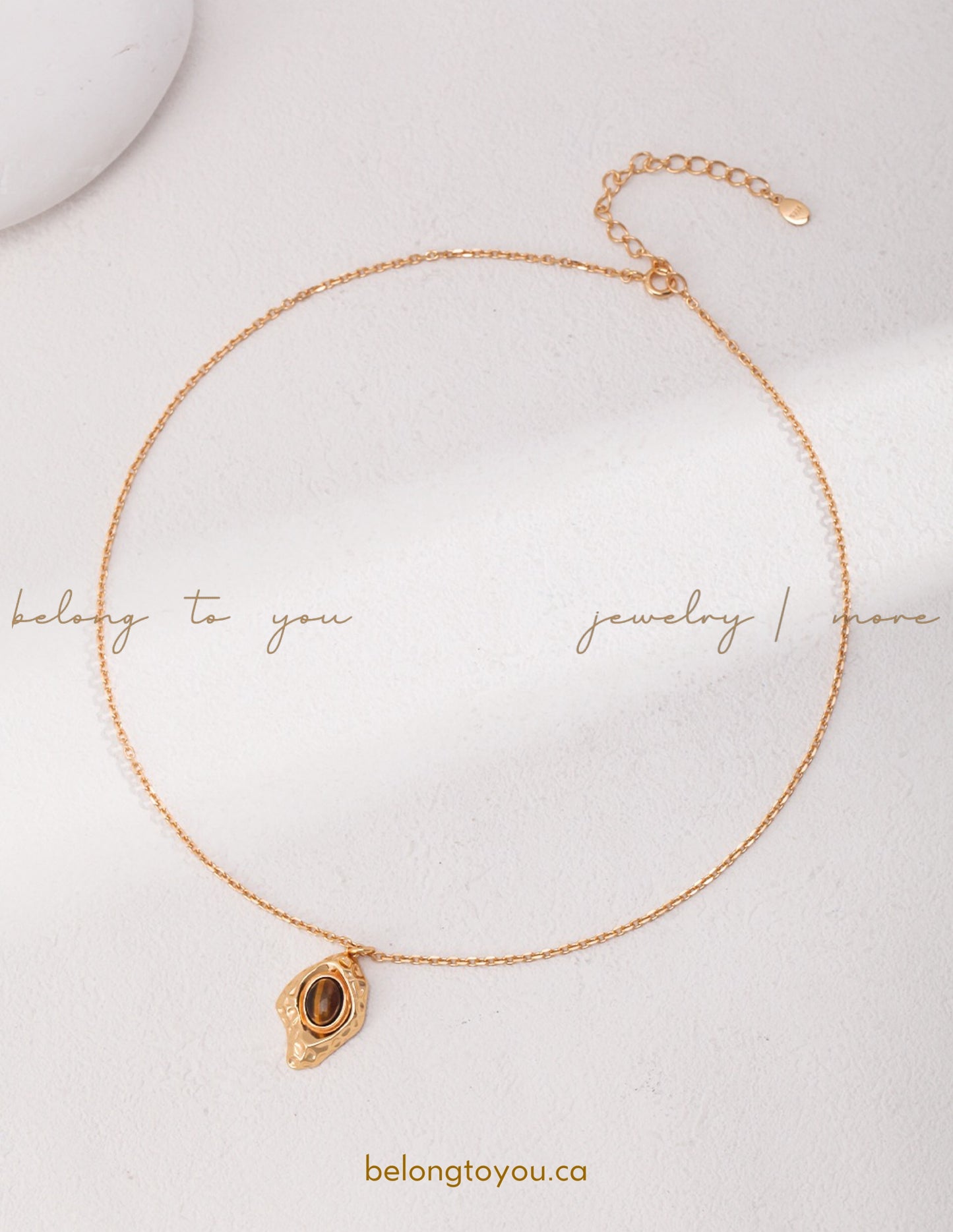 Minimalist Tiger Eye Necklace