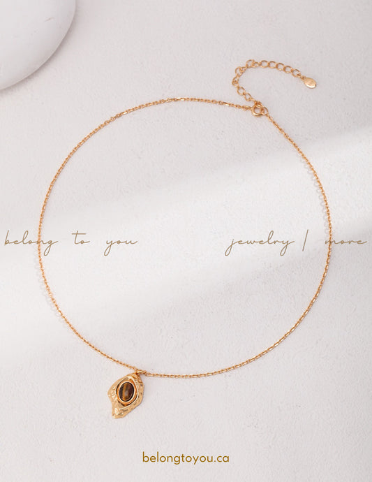 Minimalist Tiger Eye Necklace