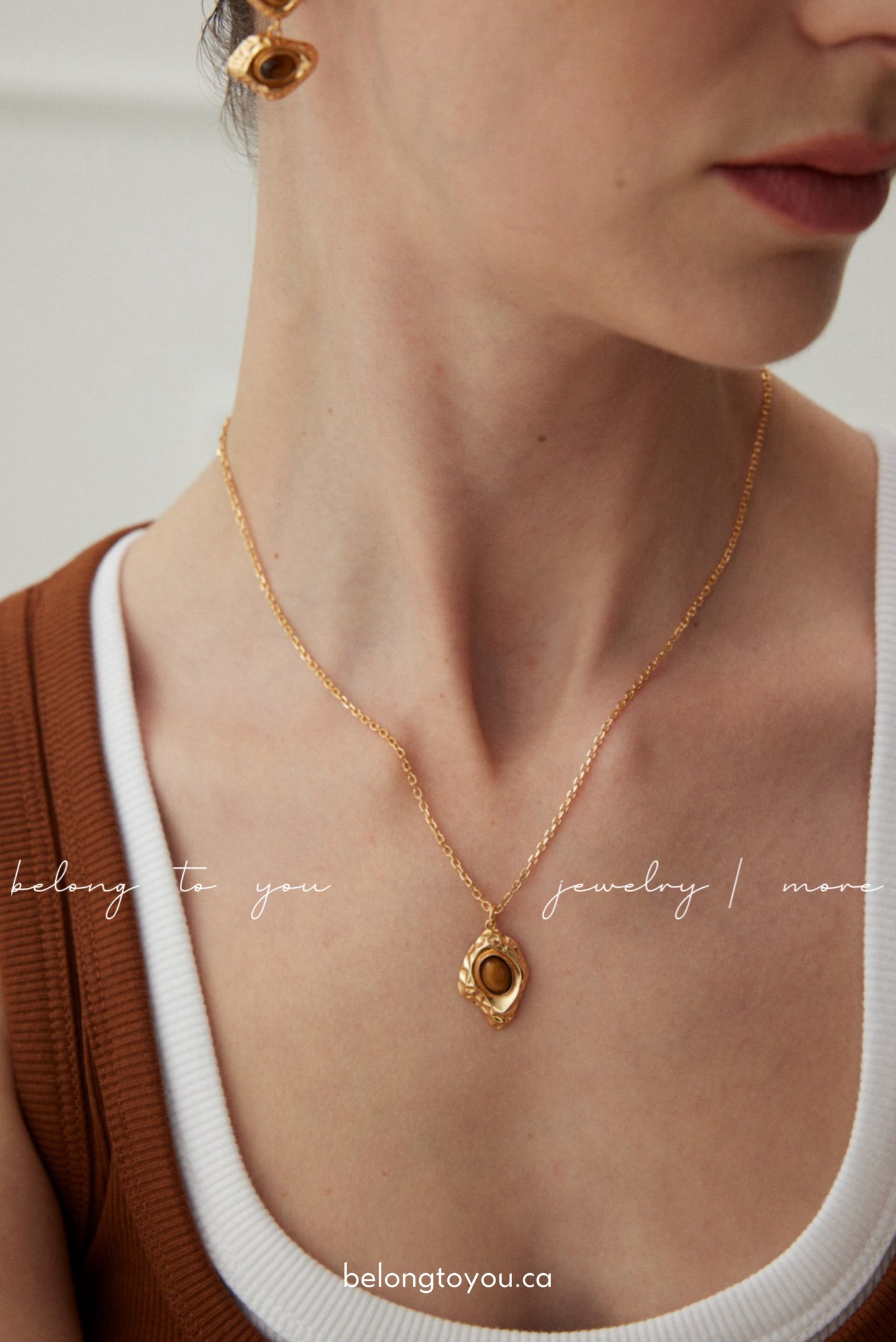 Minimalist Tiger Eye Necklace