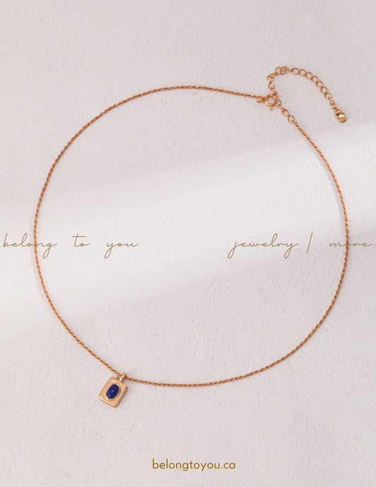 Minimalist Lapis Lazuli Necklace