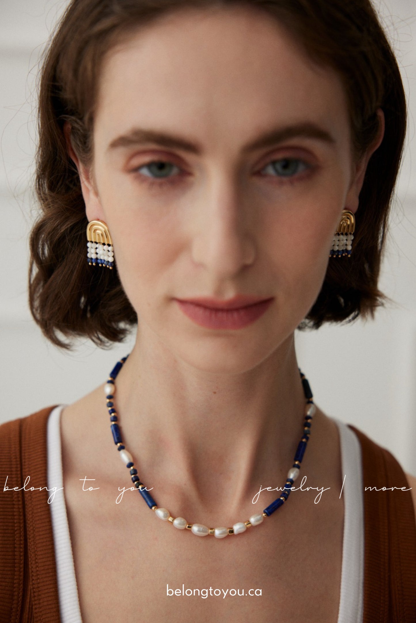 Vintage Pearl and Lapis Lazuli Necklace