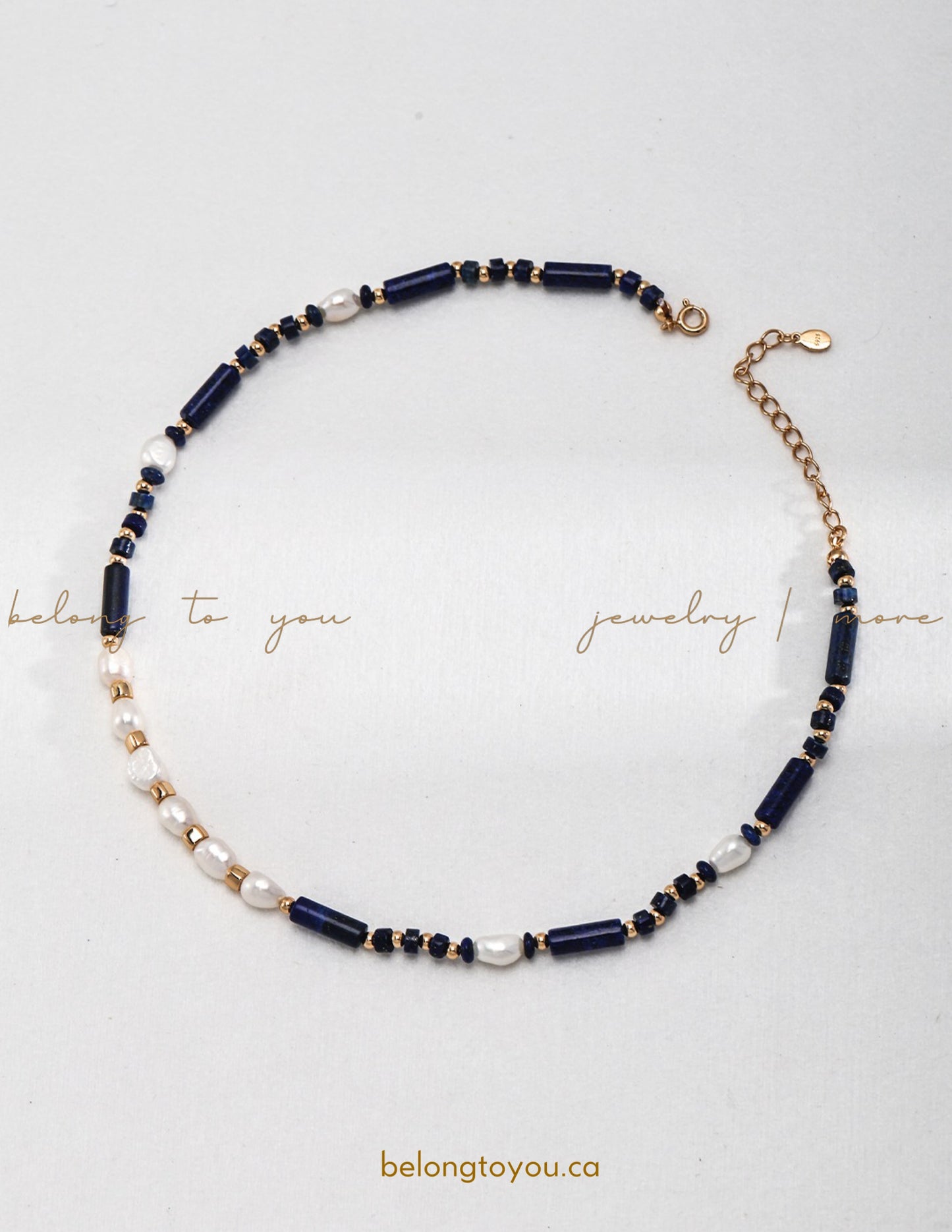 Vintage Pearl and Lapis Lazuli Necklace