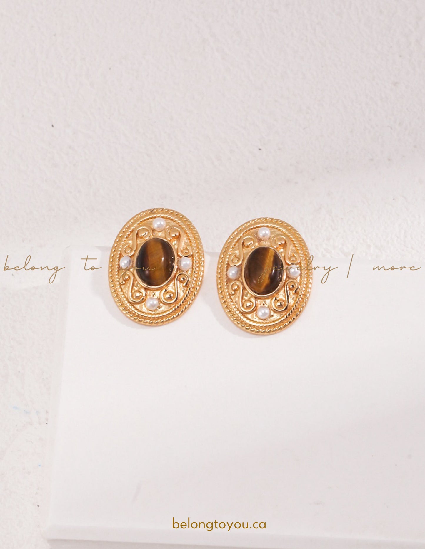 Royal Style Tiger Eye Earrings