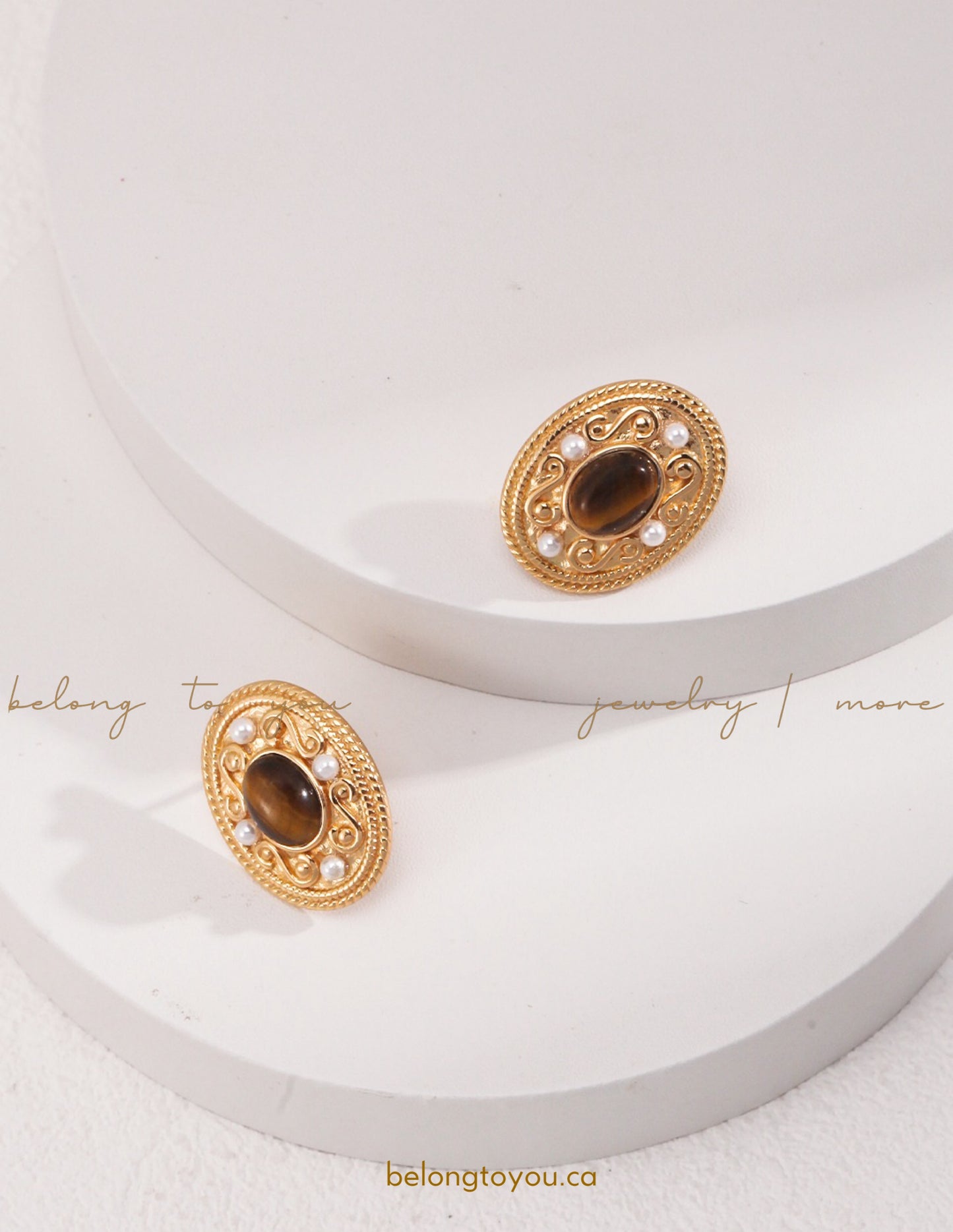 Royal Style Tiger Eye Earrings