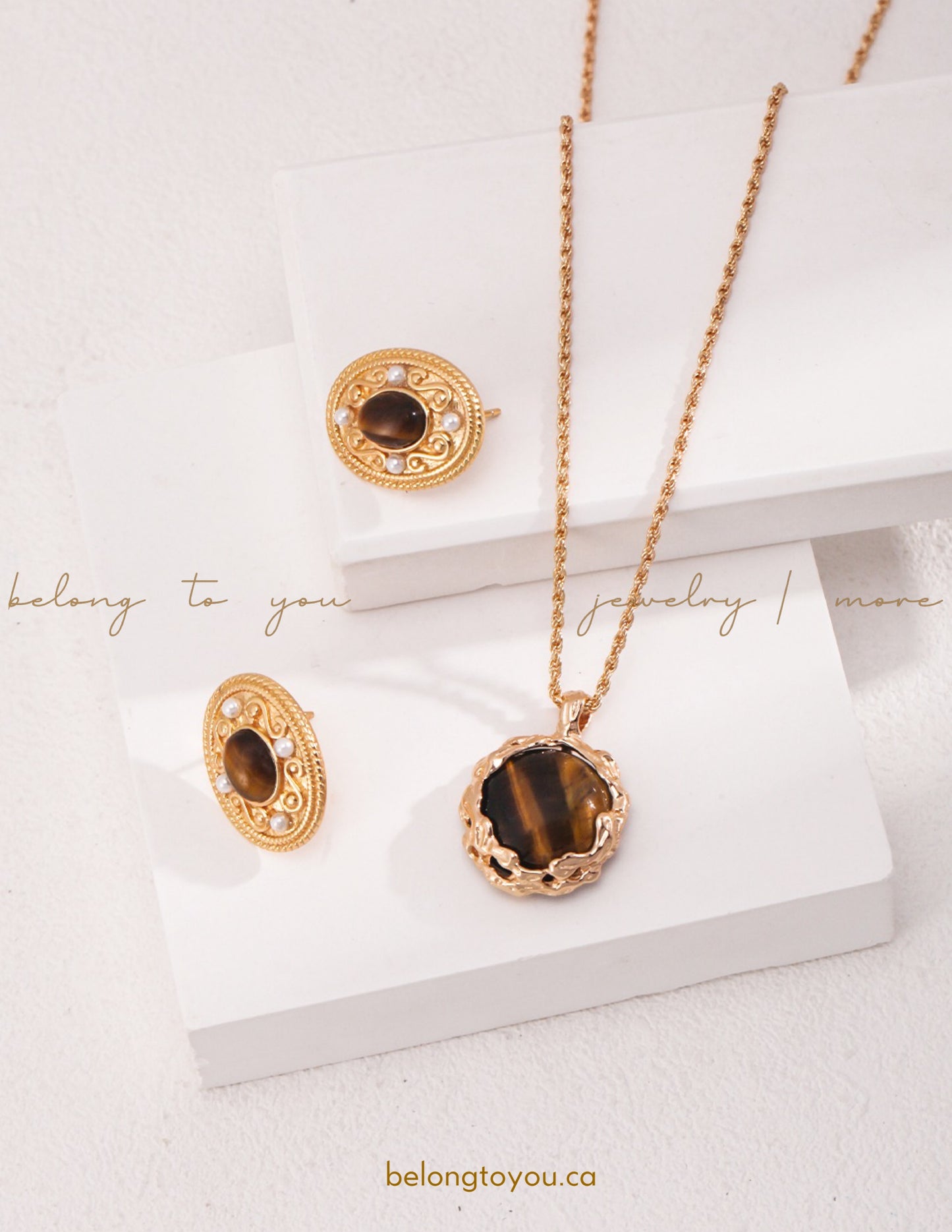 Royal Style Tiger Eye Earrings