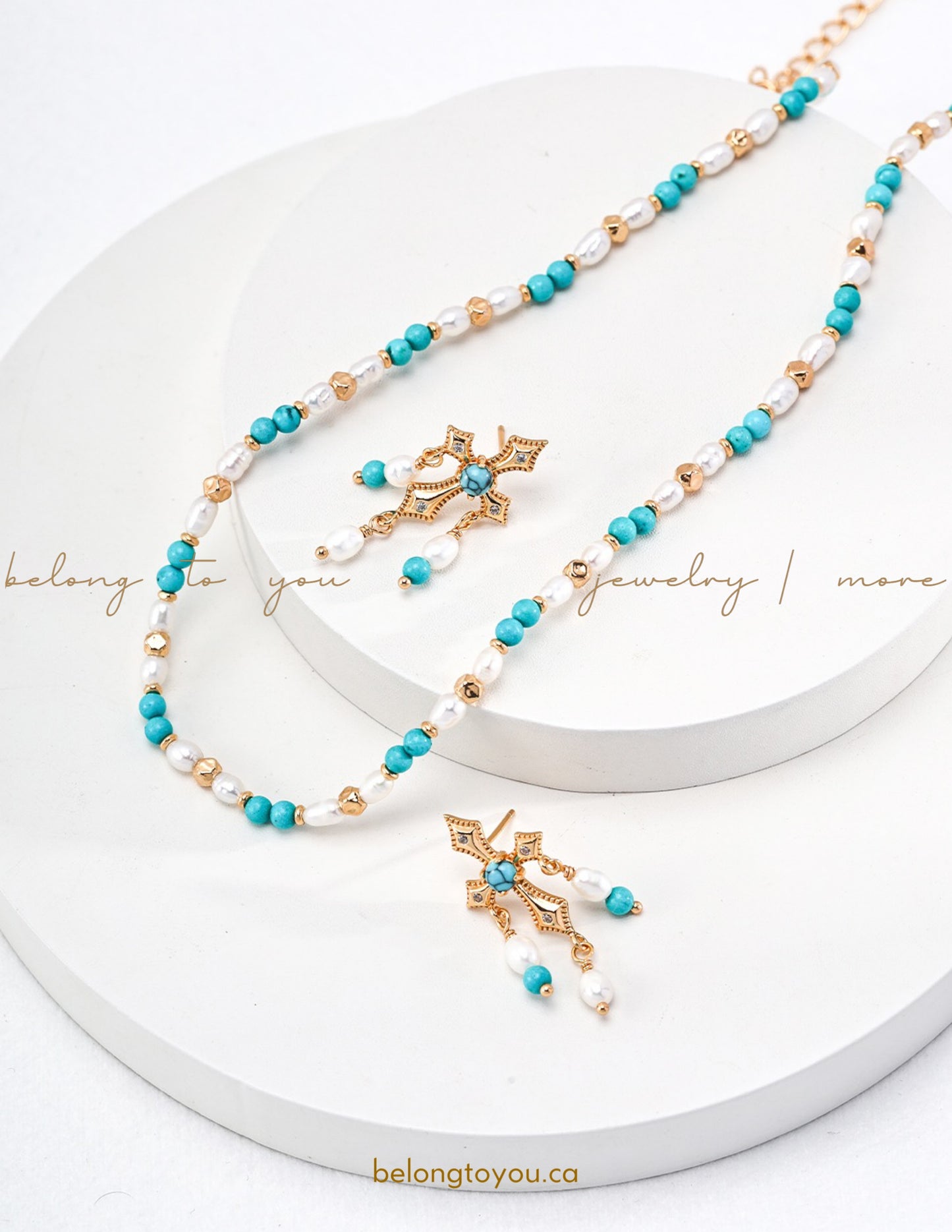 Fresh Turquoise Pearl Necklace