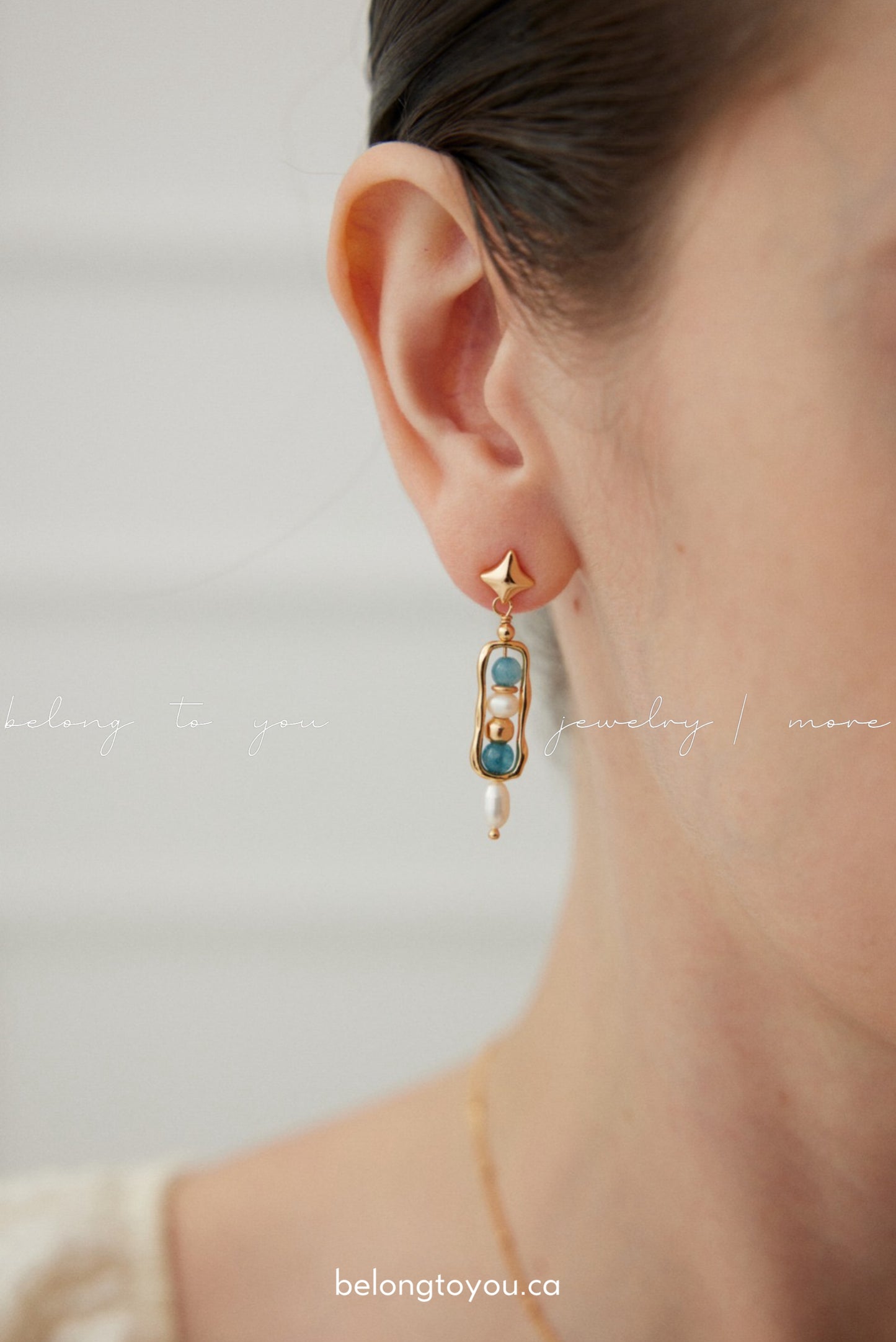 Amazonite Pearl Earrings