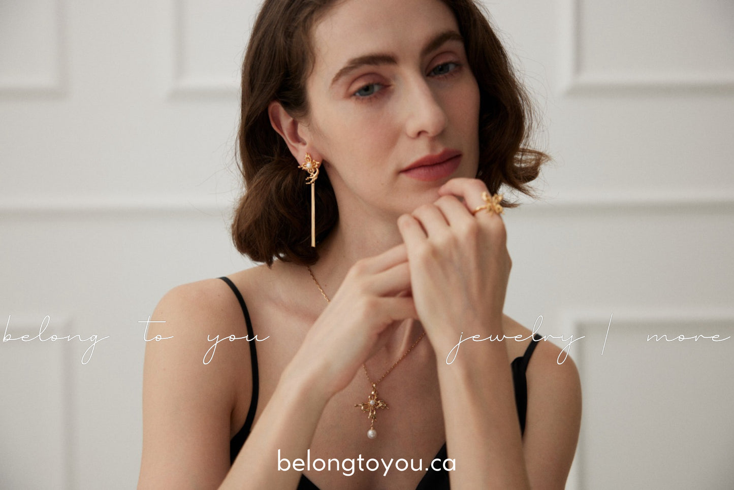 Floral Cross Pearl Necklace