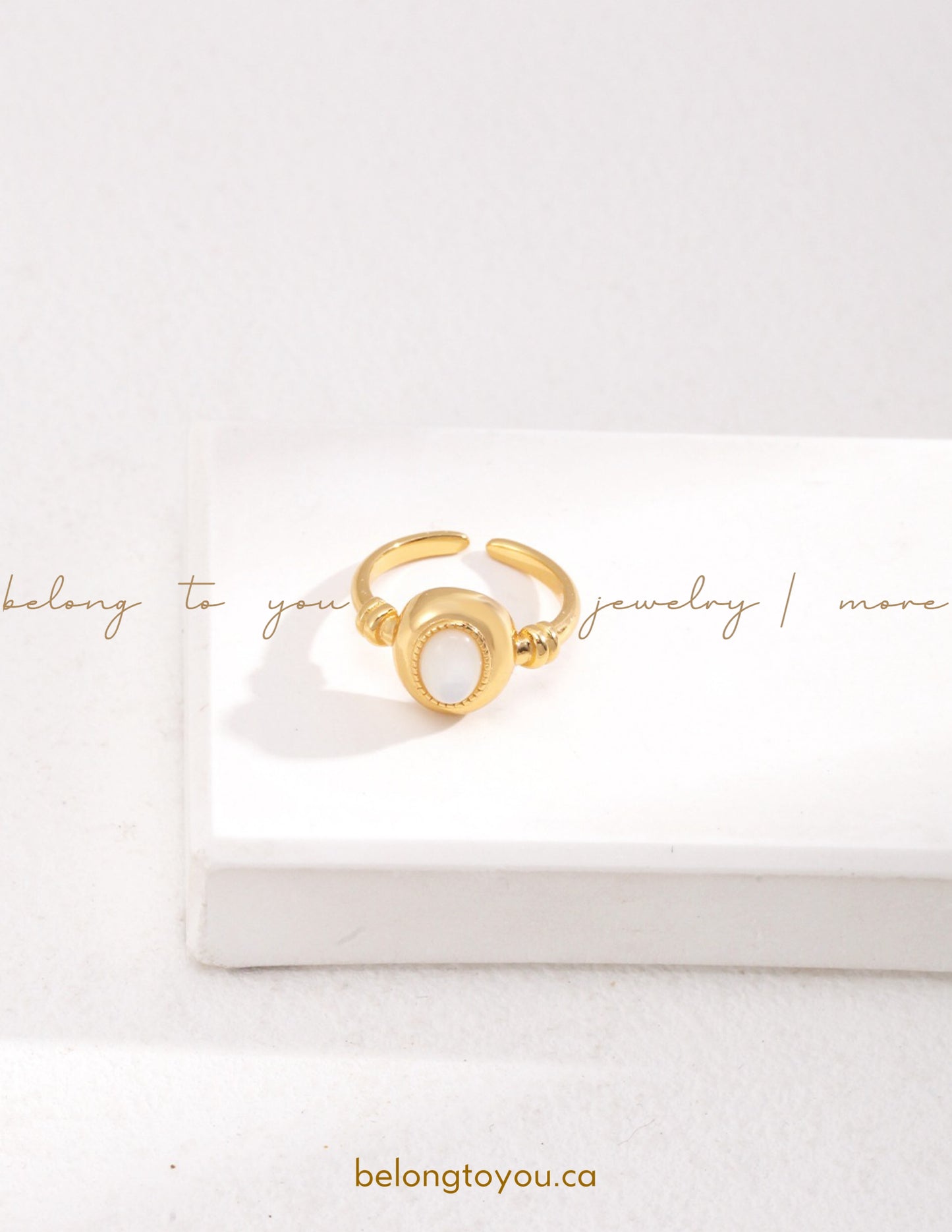 Minimalist Mother-of-Pearl Open Ring