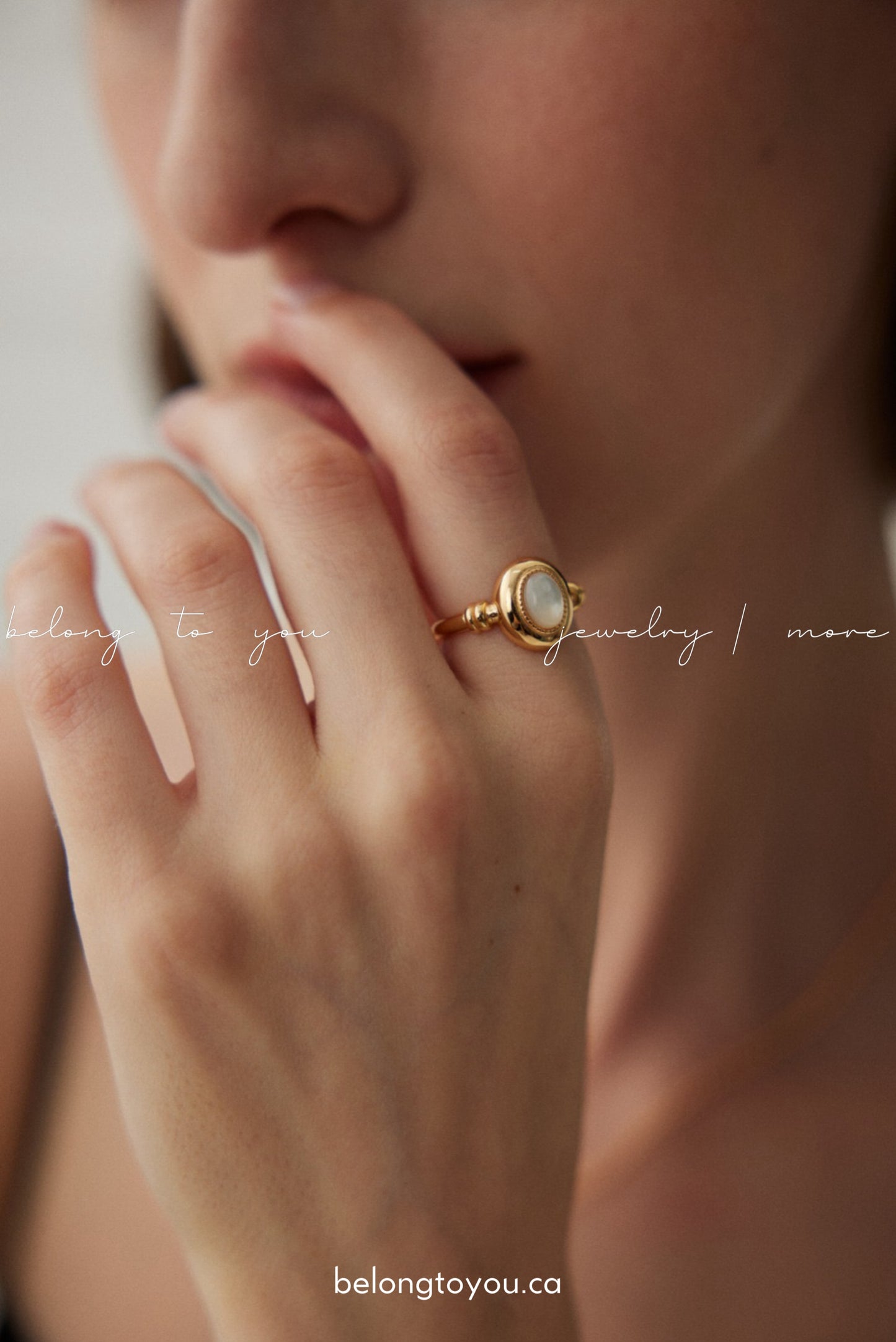 Minimalist Mother-of-Pearl Open Ring