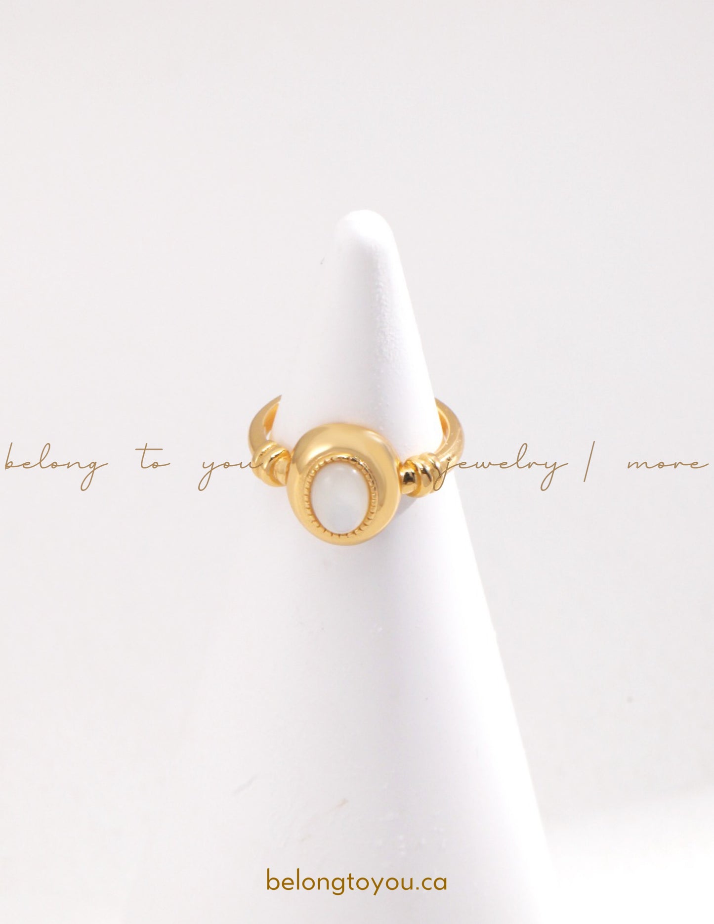 Minimalist Mother-of-Pearl Open Ring