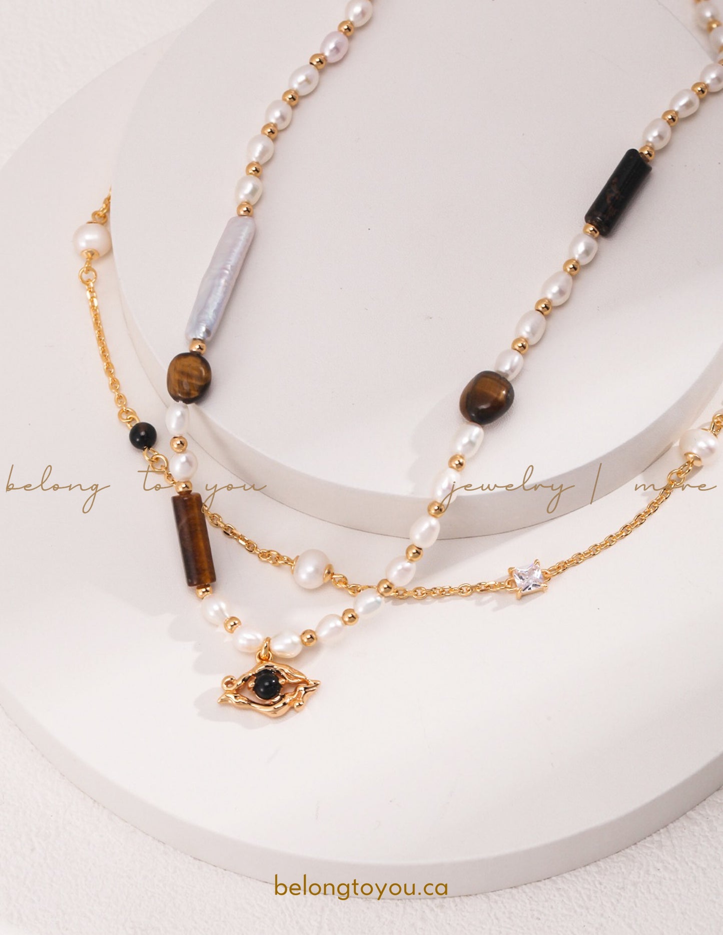 Black Agate Pearl Necklaces