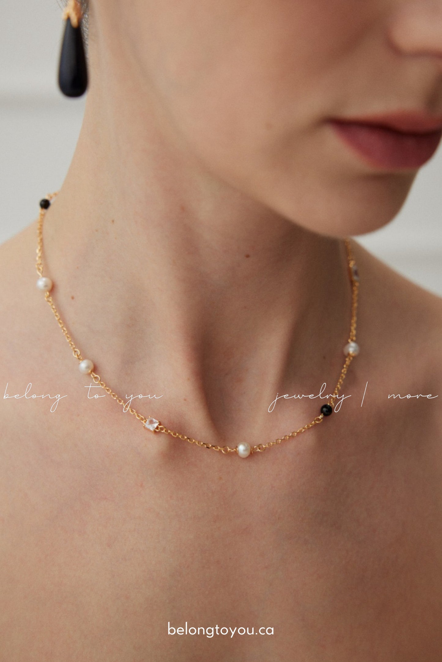 Black Agate Pearl Necklaces