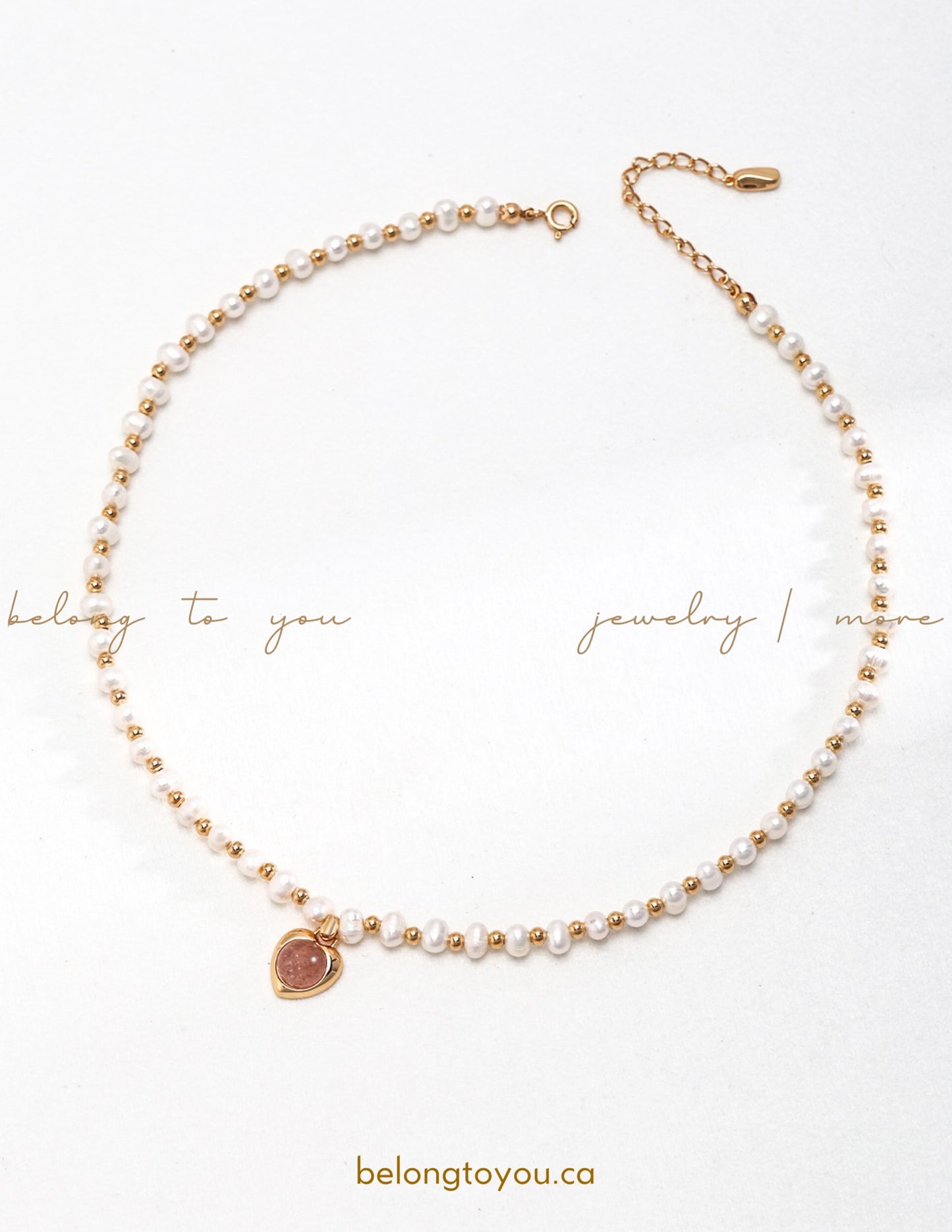 Princess Strawberry Quartz Pearl Necklace