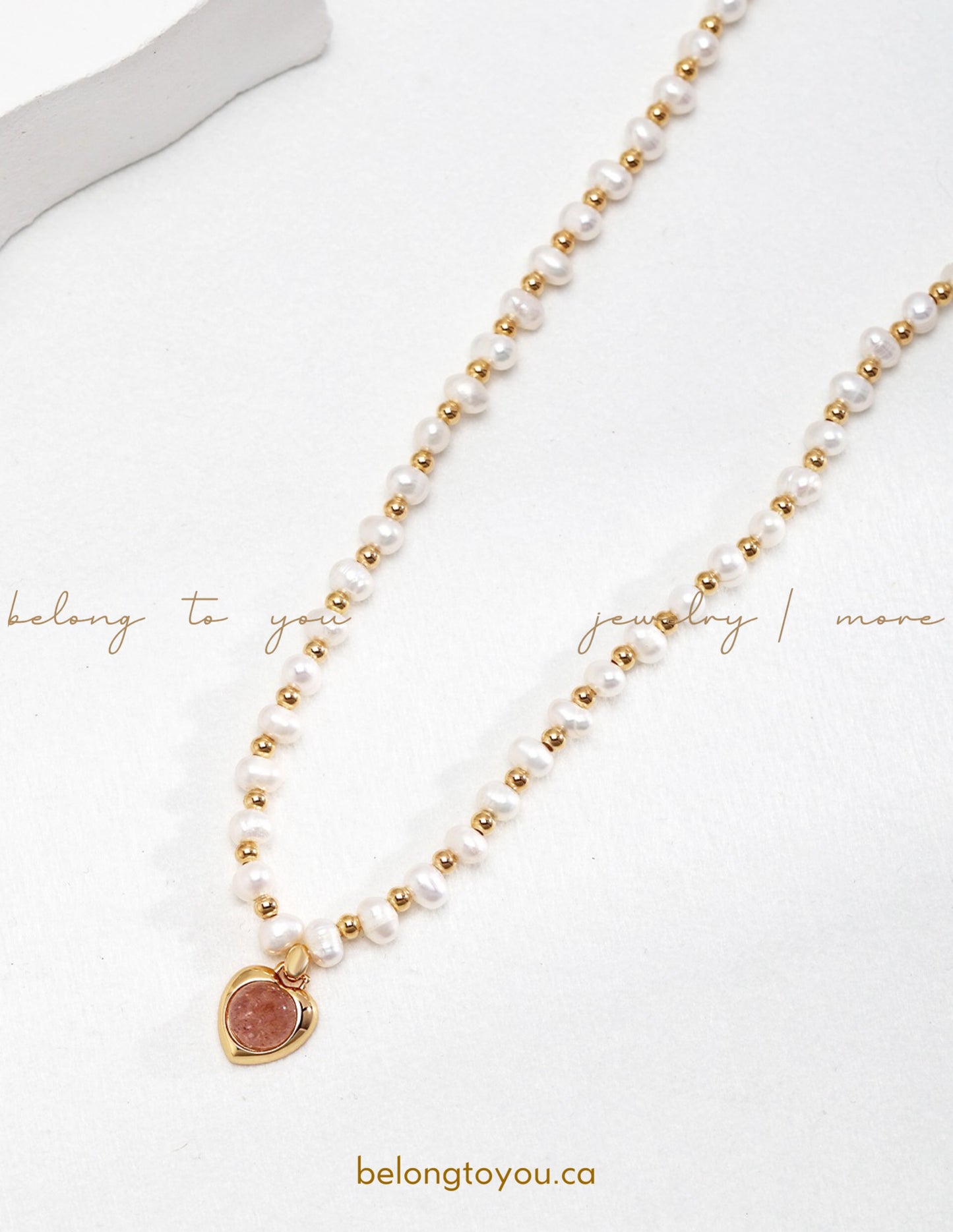 Princess Strawberry Quartz Pearl Necklace