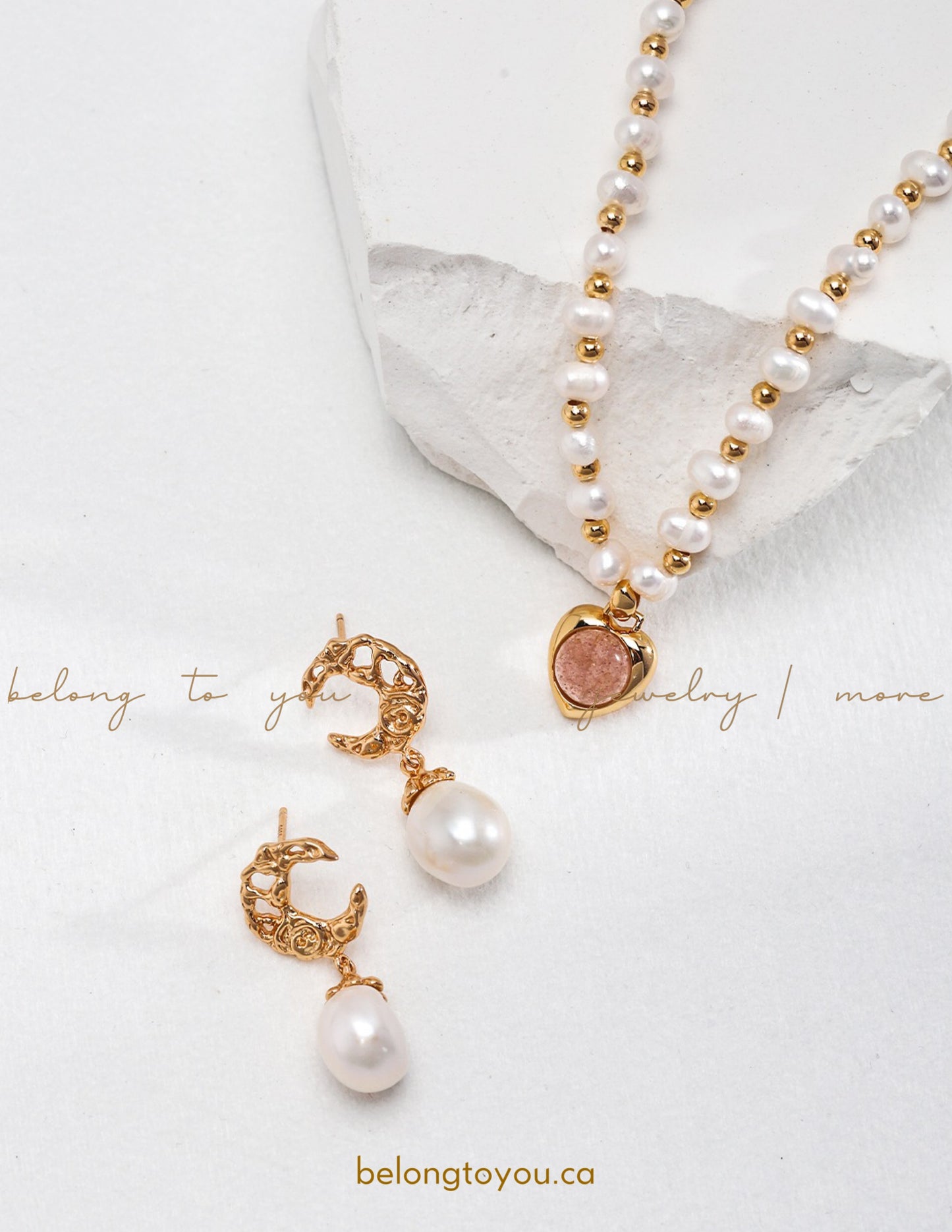 Princess Strawberry Quartz Pearl Necklace