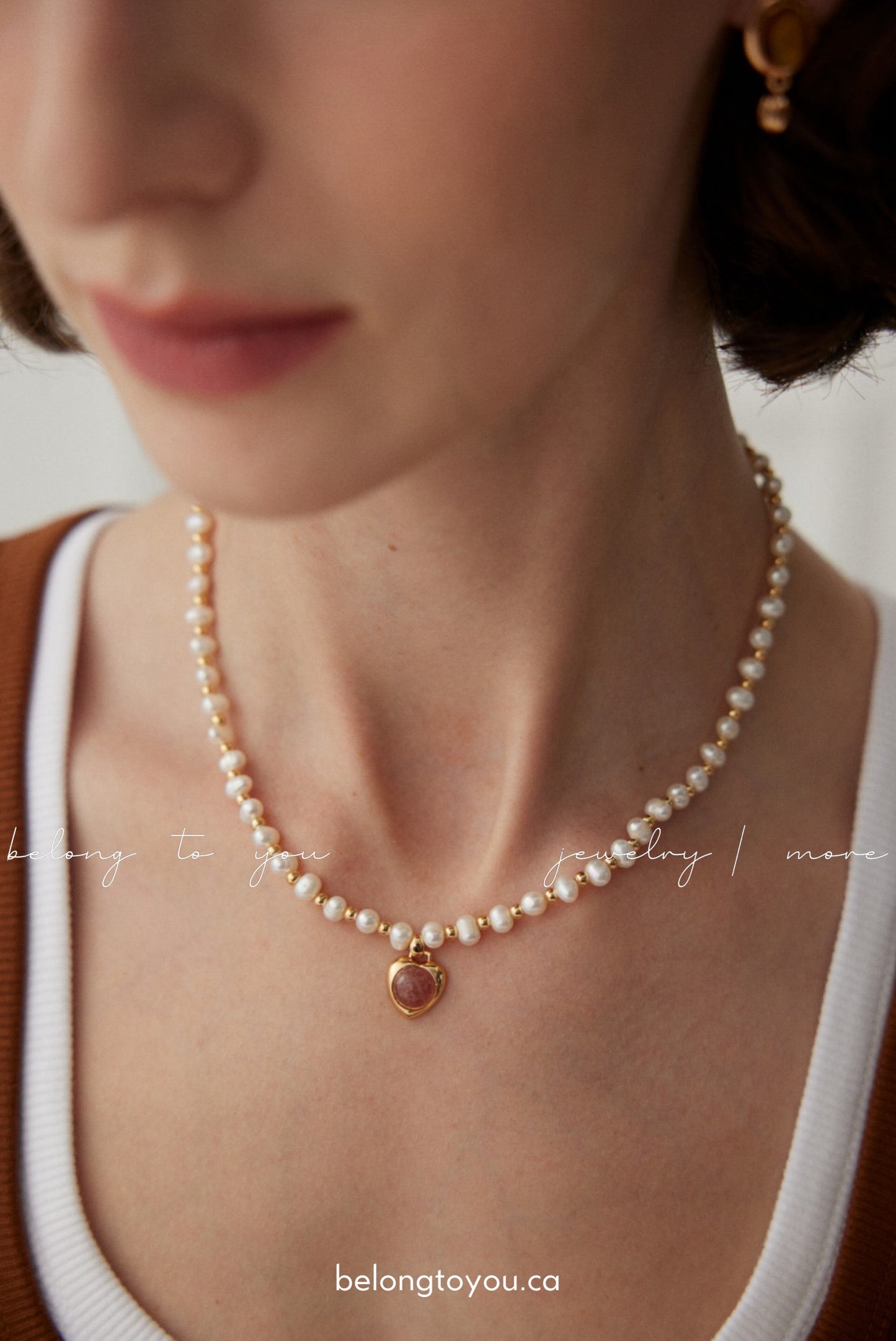 Princess Strawberry Quartz Pearl Necklace