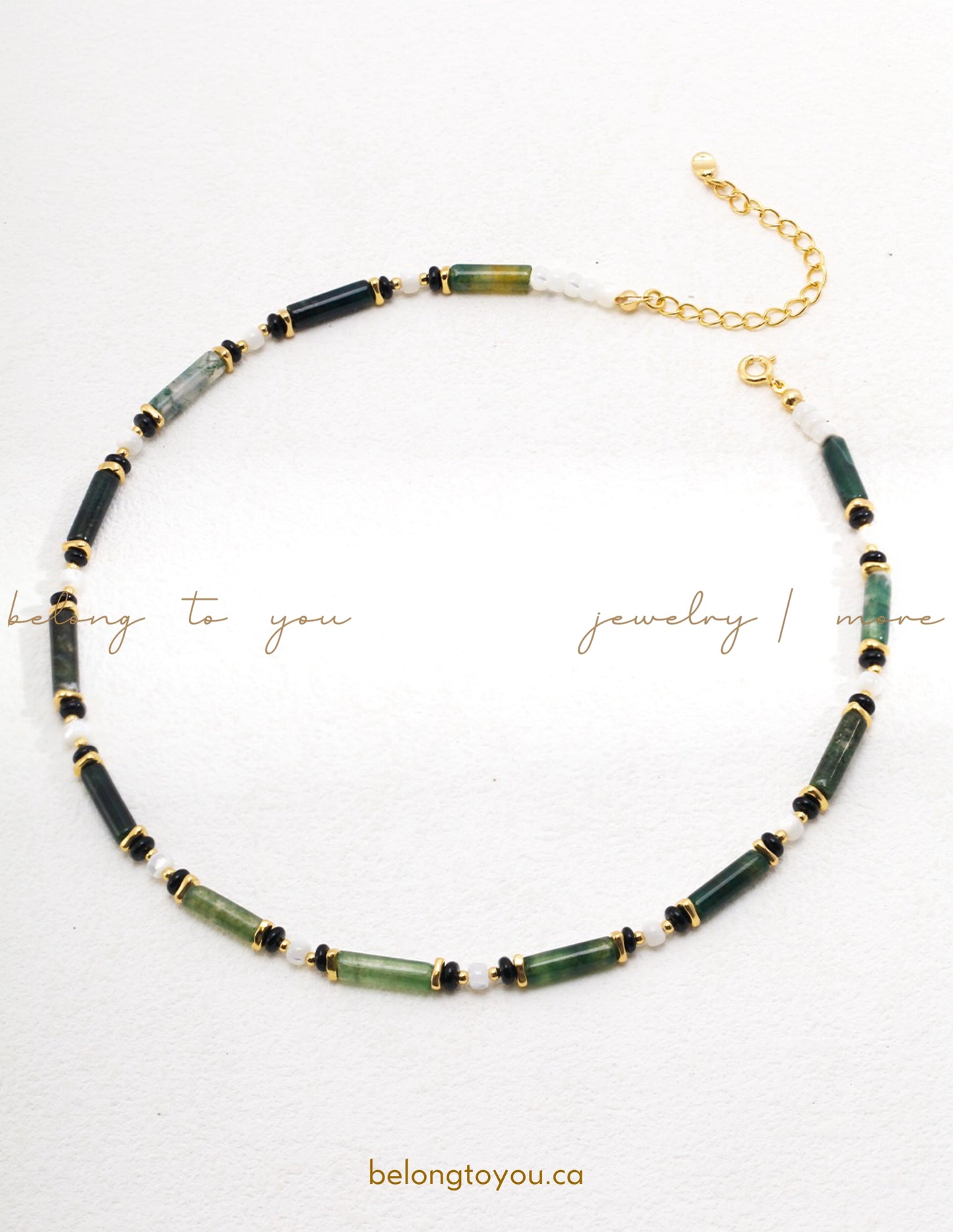 Graceful Ocean Grass Agate Pearl Necklace