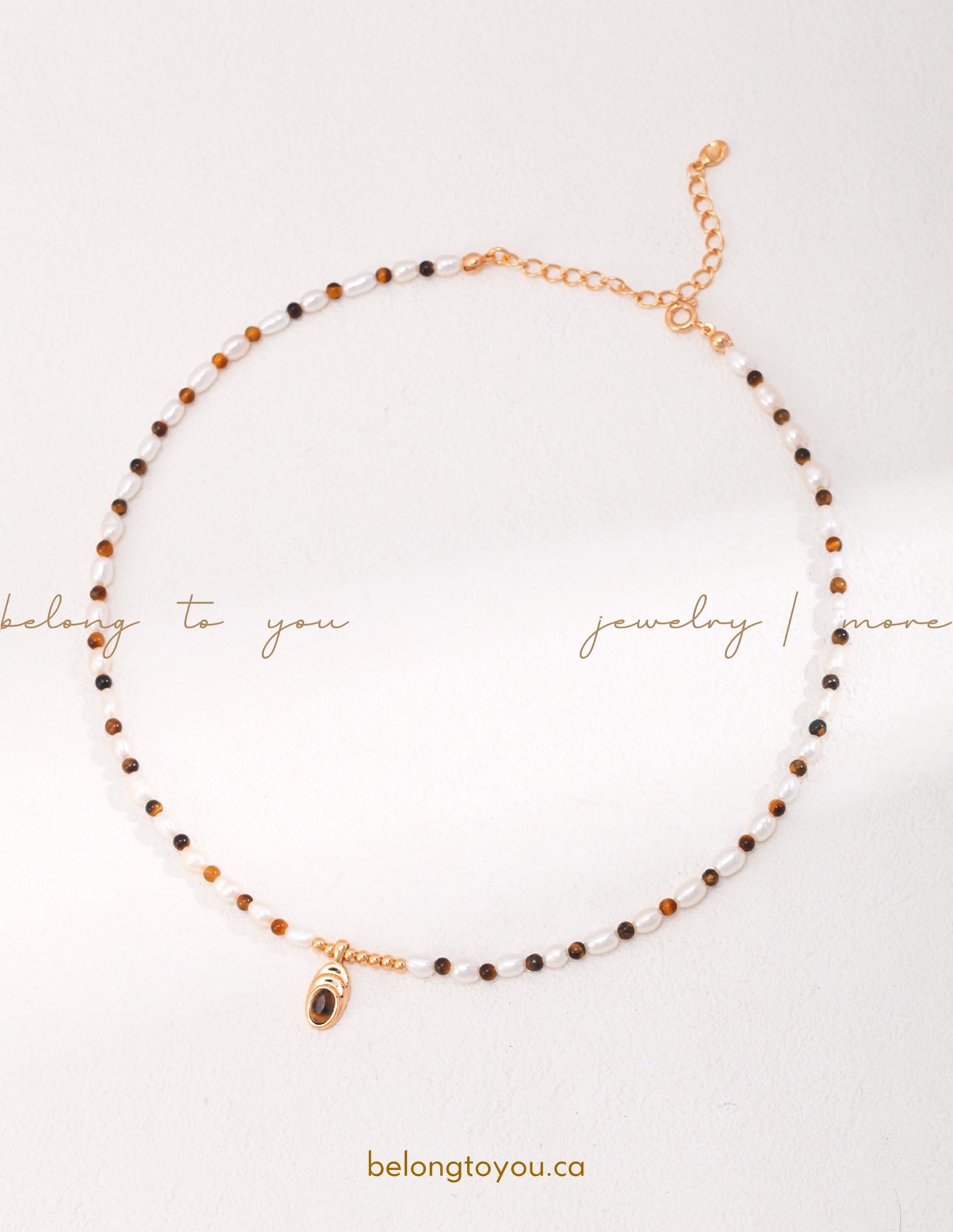 Mélade Tiger Eye Pearl Necklace