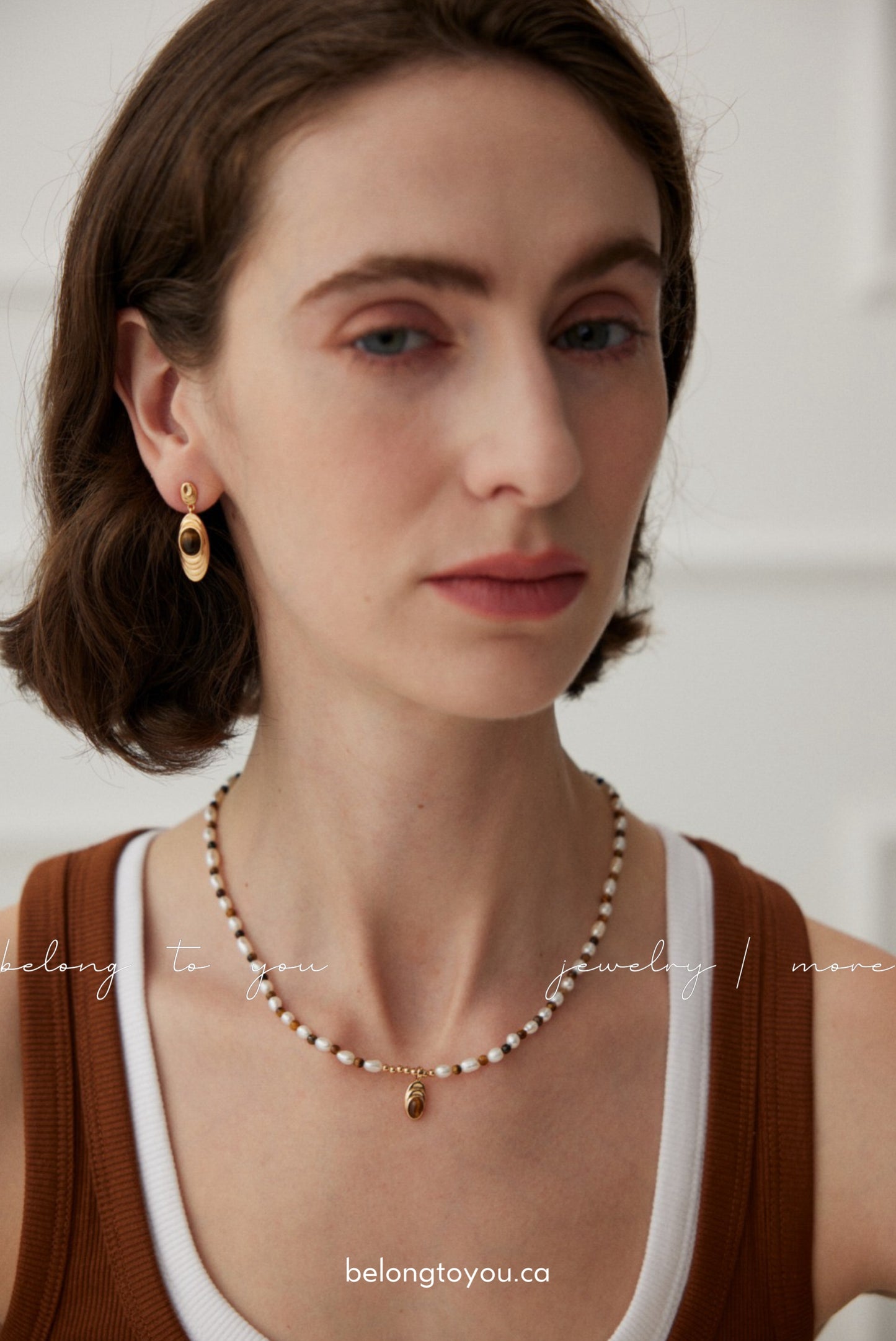 Mélade Tiger Eye Pearl Necklace