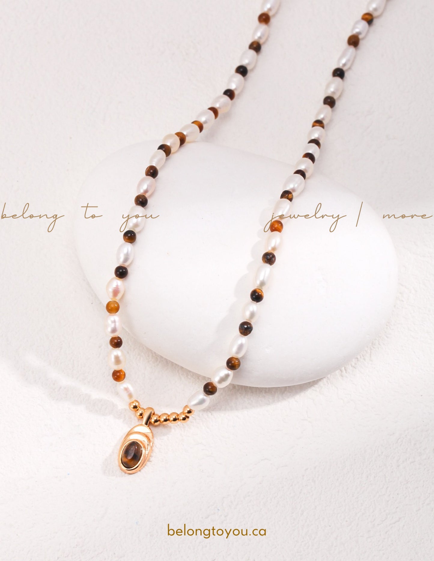 Mélade Tiger Eye Pearl Necklace