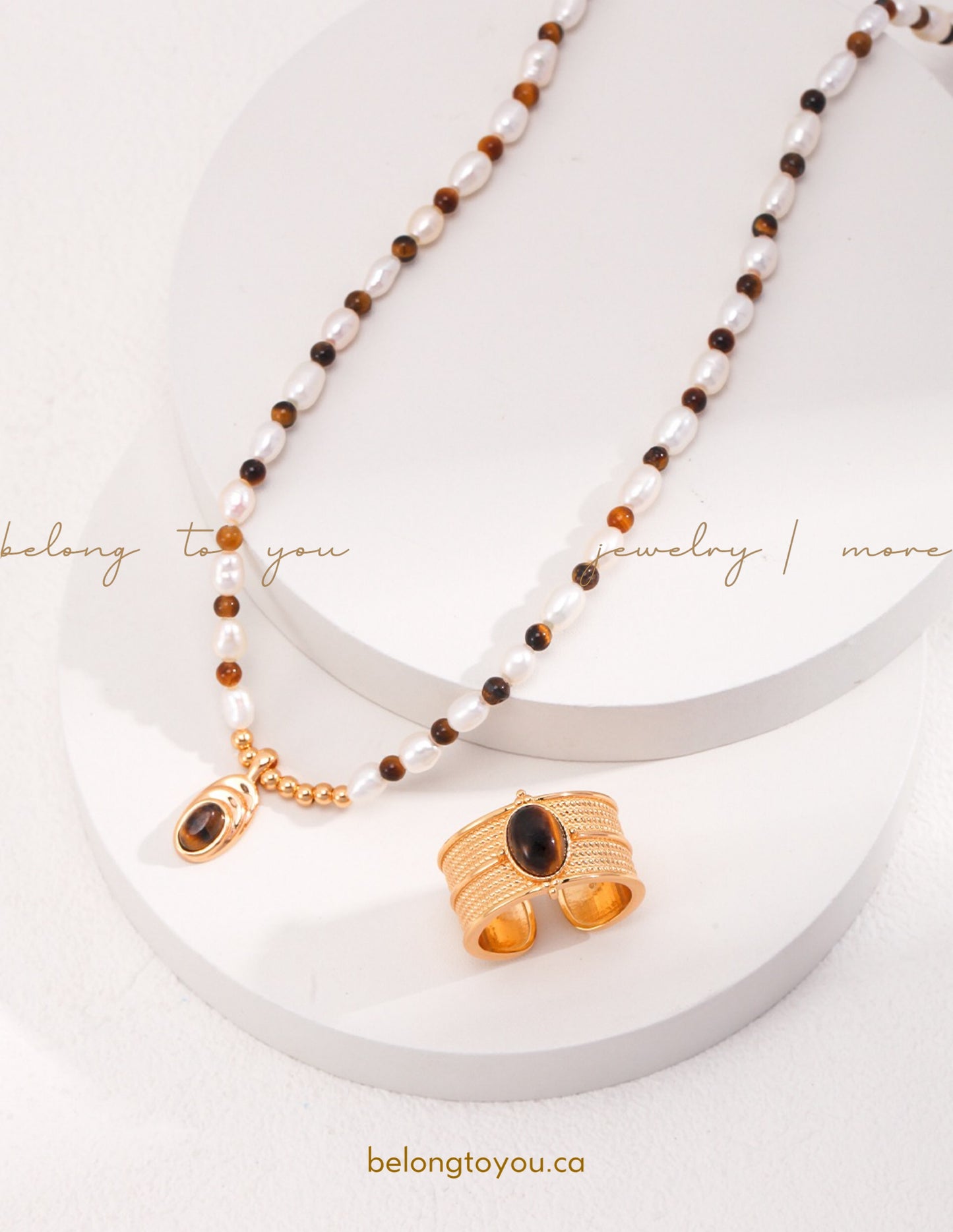Mélade Tiger Eye Pearl Necklace