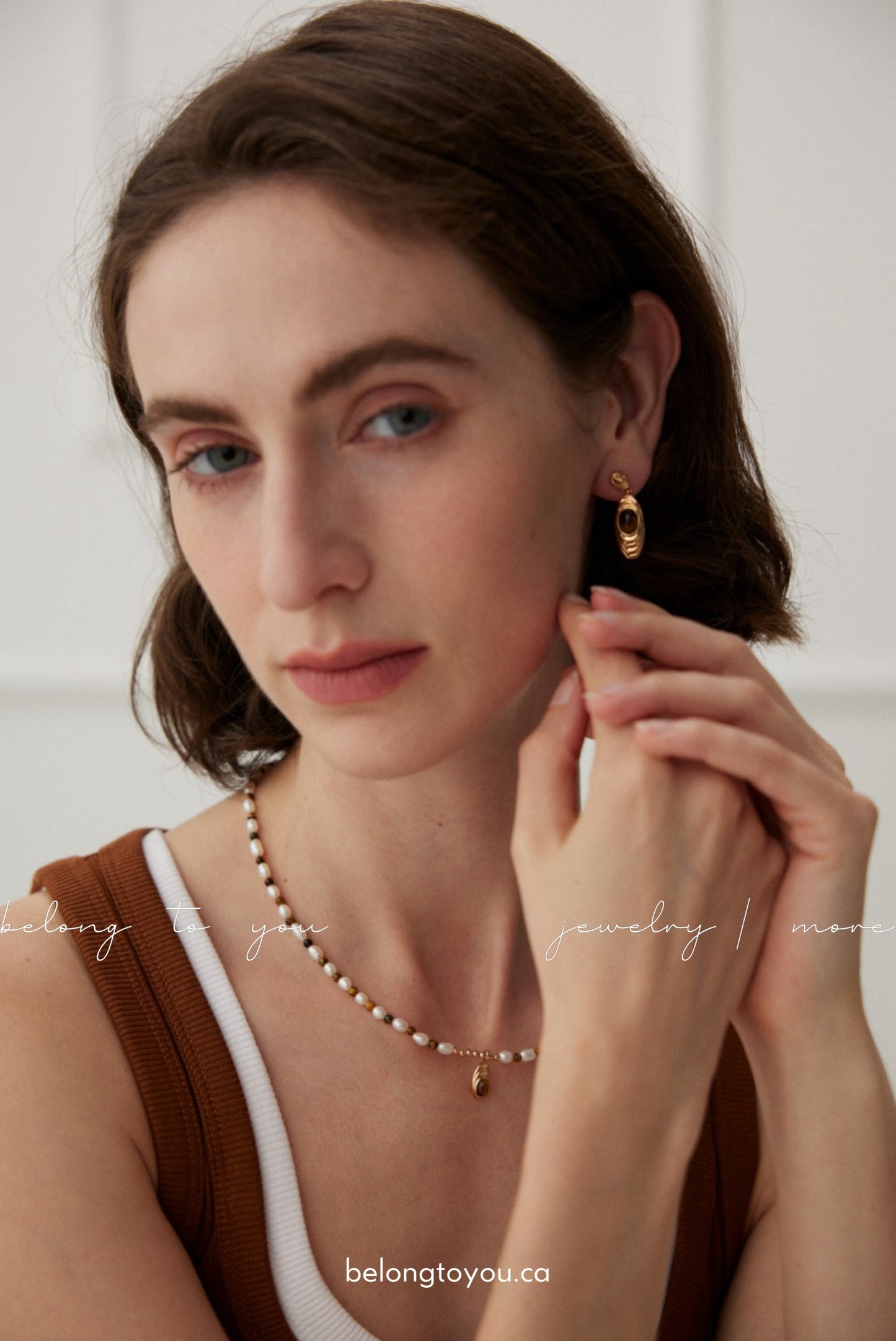 Mélade Tiger Eye Pearl Necklace