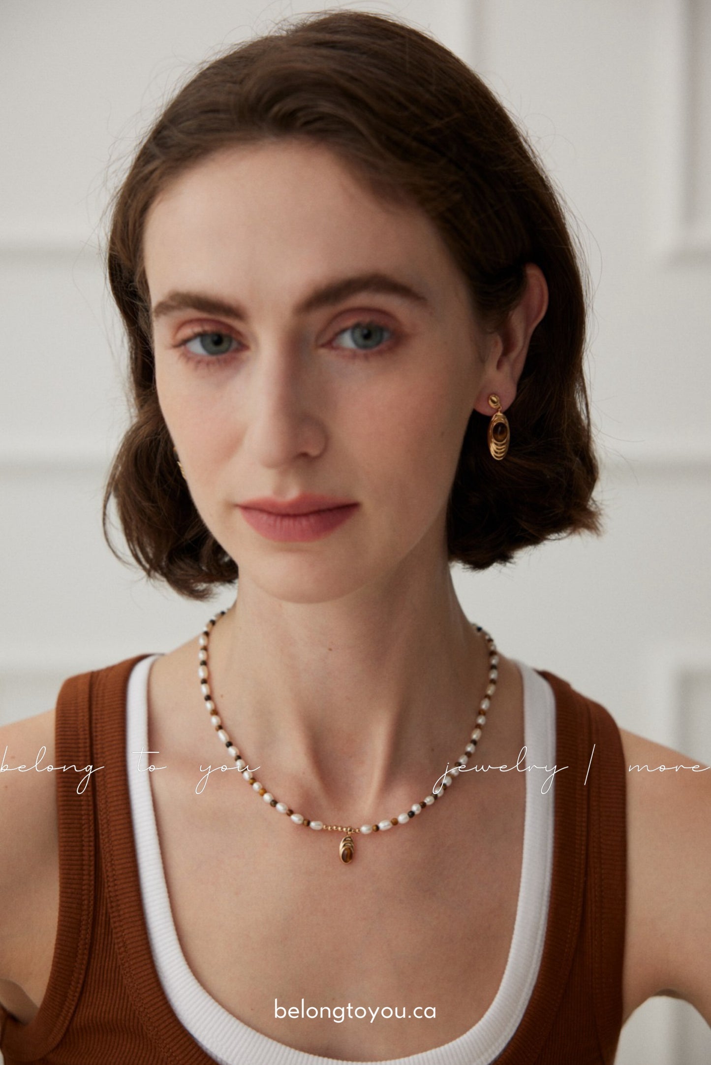 Mélade Tiger Eye Pearl Necklace