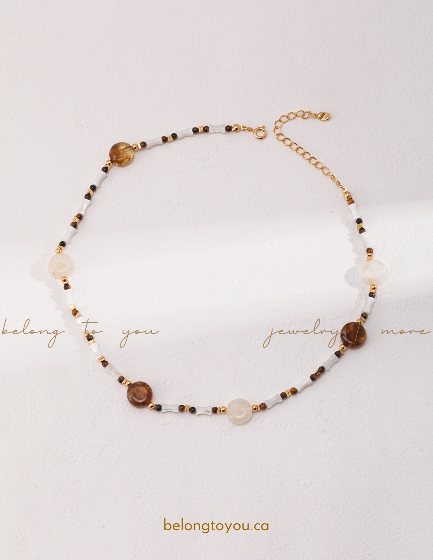Elegant Tiger's Eye Pearl Necklace