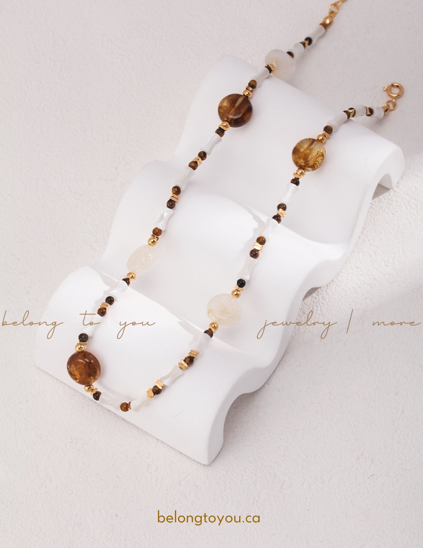 Elegant Tiger's Eye Pearl Necklace