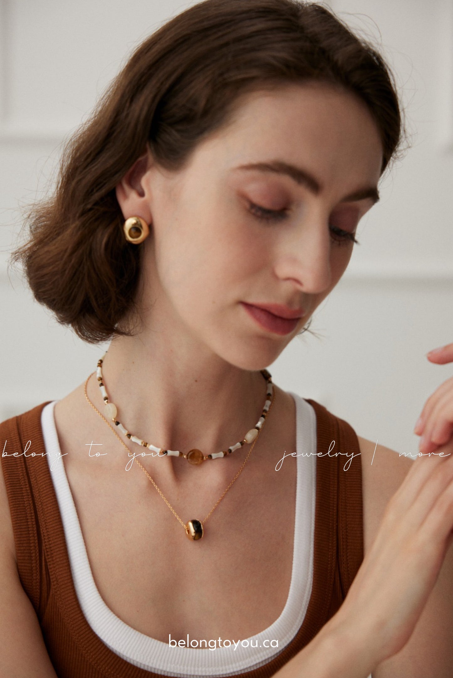 Elegant Tiger's Eye Pearl Necklace