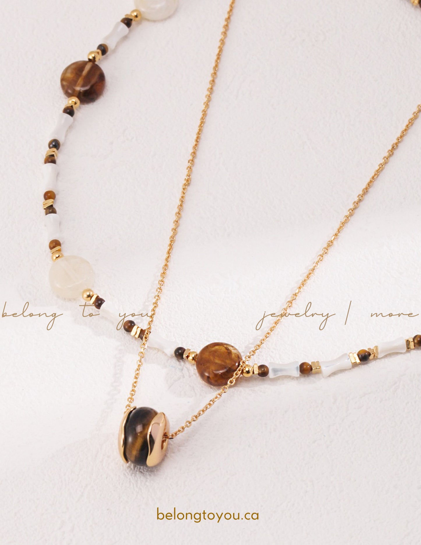 Elegant Tiger's Eye Pearl Necklace