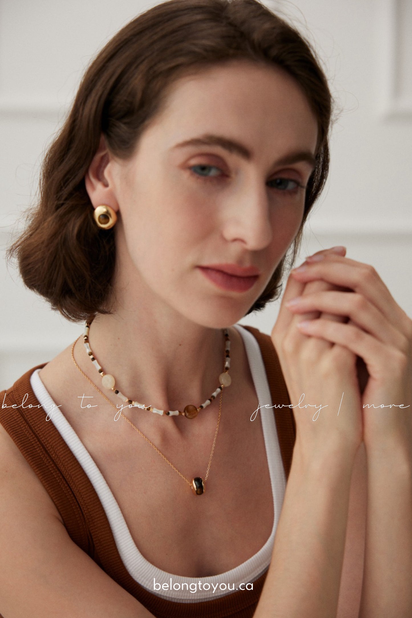 Elegant Tiger's Eye Pearl Necklace